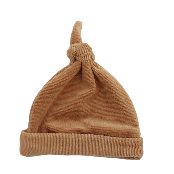 Knoopmutsje soft rib camel