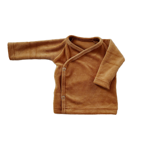 Overslagshirt soft rib camel
