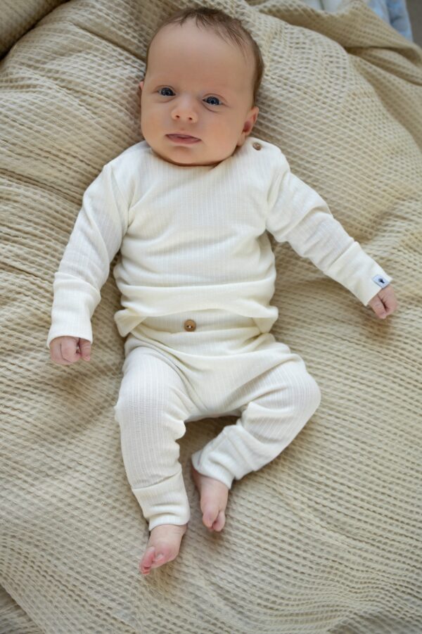 Klein baby | Broekje rib natural white