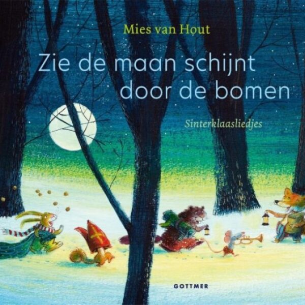 Zie de maan schijnt door de bomen