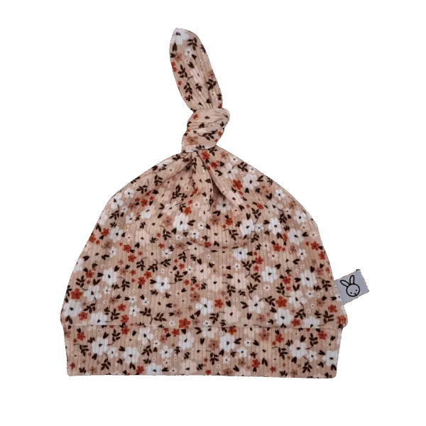 Softie | Knoopmutsje beige flower