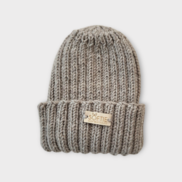 Softie | Beanie merino wol 0-6 maanden - Greige