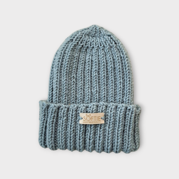 Softie | Beanie merino wol 0-6 maanden - Zeegroen