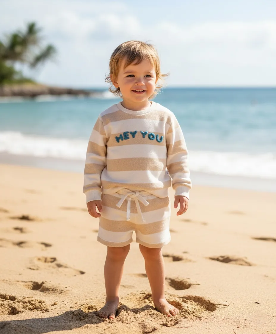 Little Dutch | Korte broek biscuit stripe