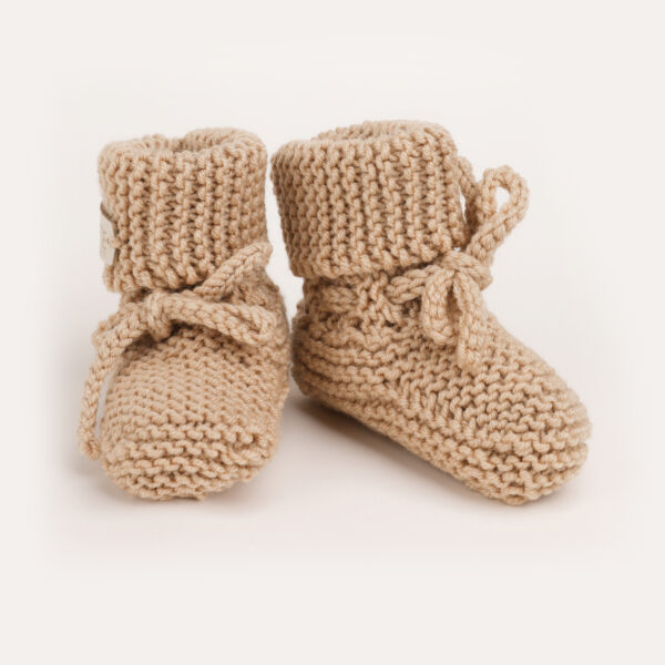 Softie | Merino wollen babyslofjes sand 0-6 maanden