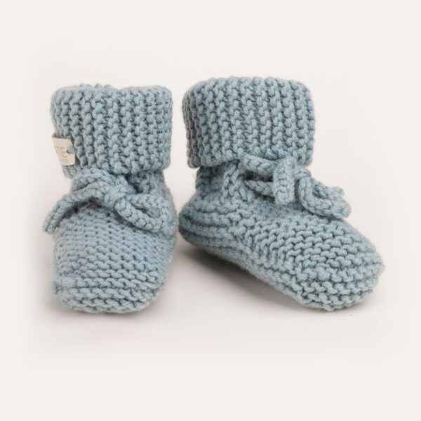 Softie | Merino wollen babyslofjes zeegroen 0-6 maanden