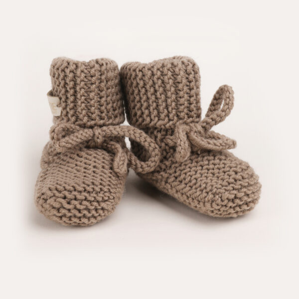 Softie | Merino wollen babyslofjes coffee 0-6 maanden