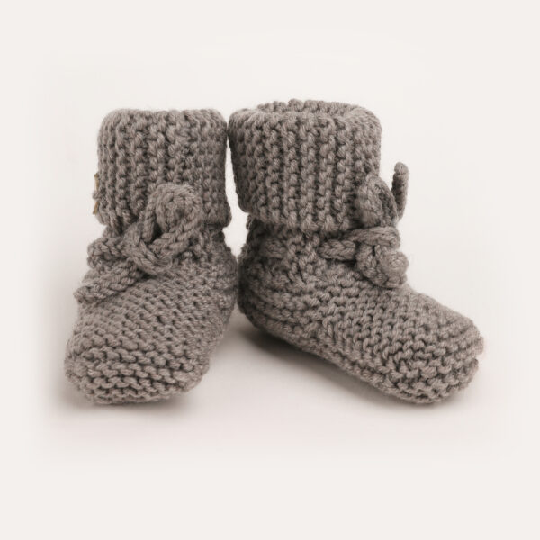Softie | Merino wollen babyslofjes taupe 0-6 maanden