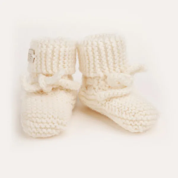 Softie | Merino wollen babyslofjes naturel 0-6 maanden