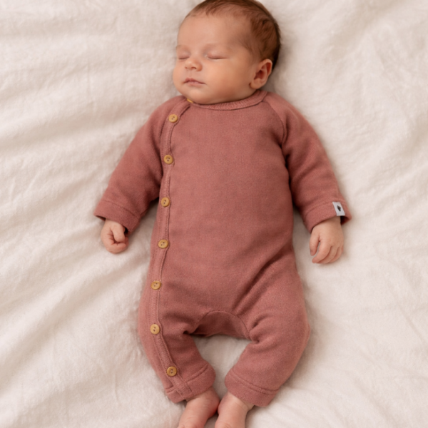 Klein Baby | Knitted boxpakje oud roze