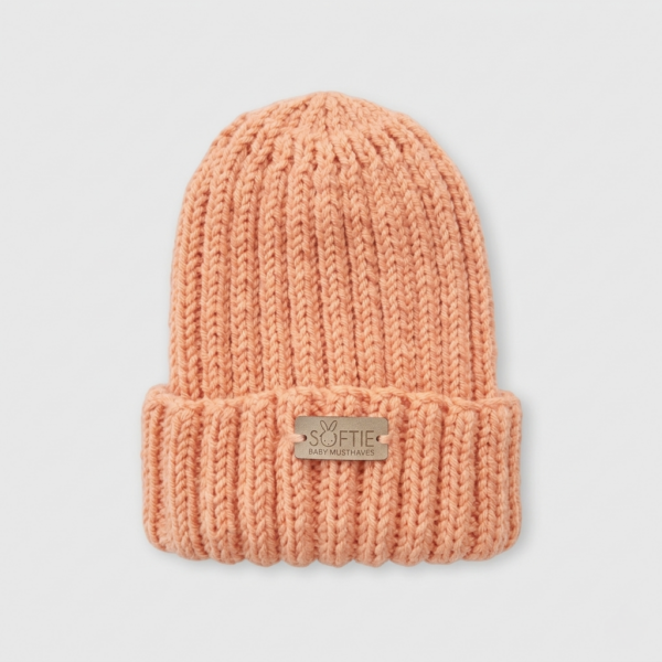 Softie | Beanie merino wol 0-6 maanden - Peach