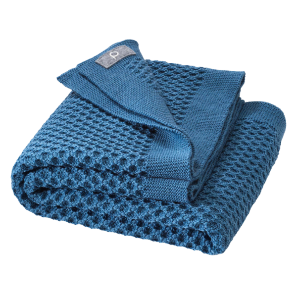 Disana | wollen baby deken honeycomb dove blue