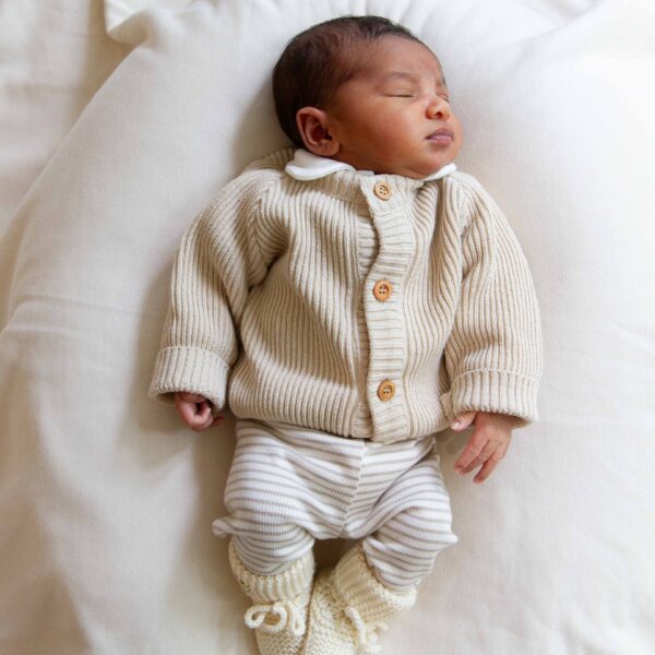 Klein baby | Gebreid vestje naturel