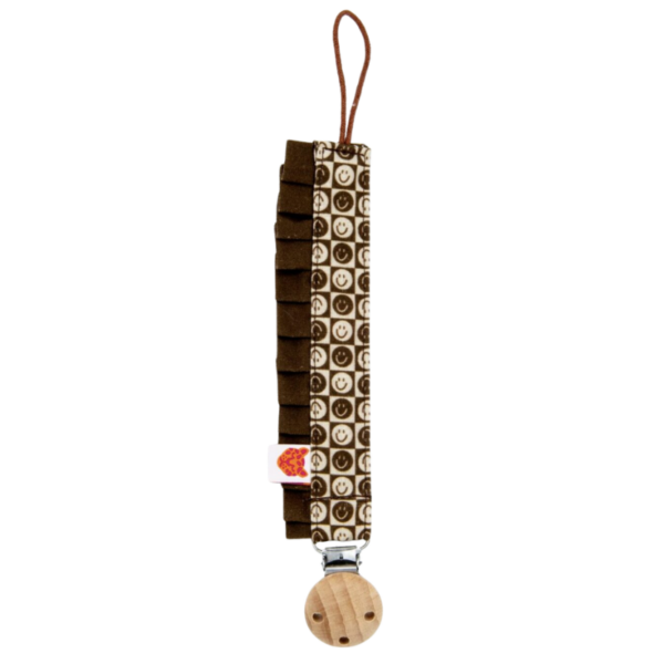 Colori Ribelle | Speenkoord smiley brown ruffle