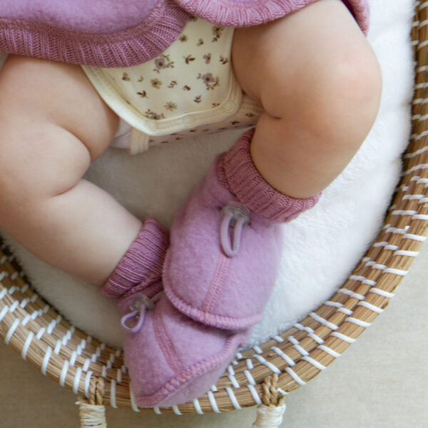 Joha | Wolfleece booties oud roze