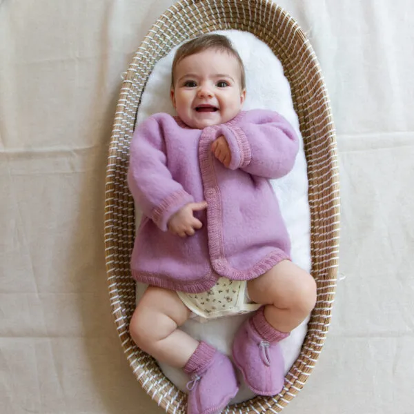 Joha | Wollen fleece vest oud roze