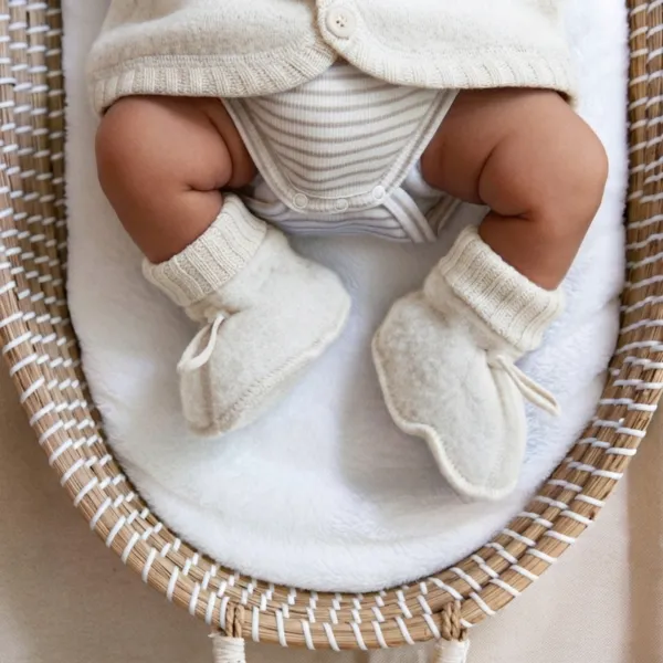 Joha | Wolfleece booties naturel